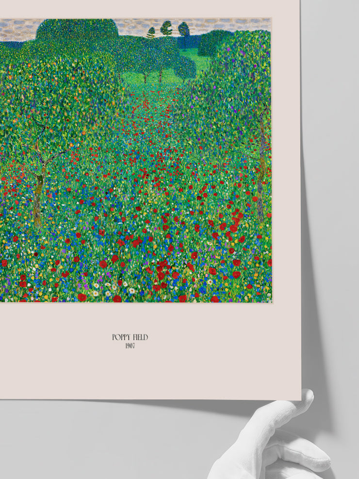 Gustav Klimt Poppy Field - Art Print Poster