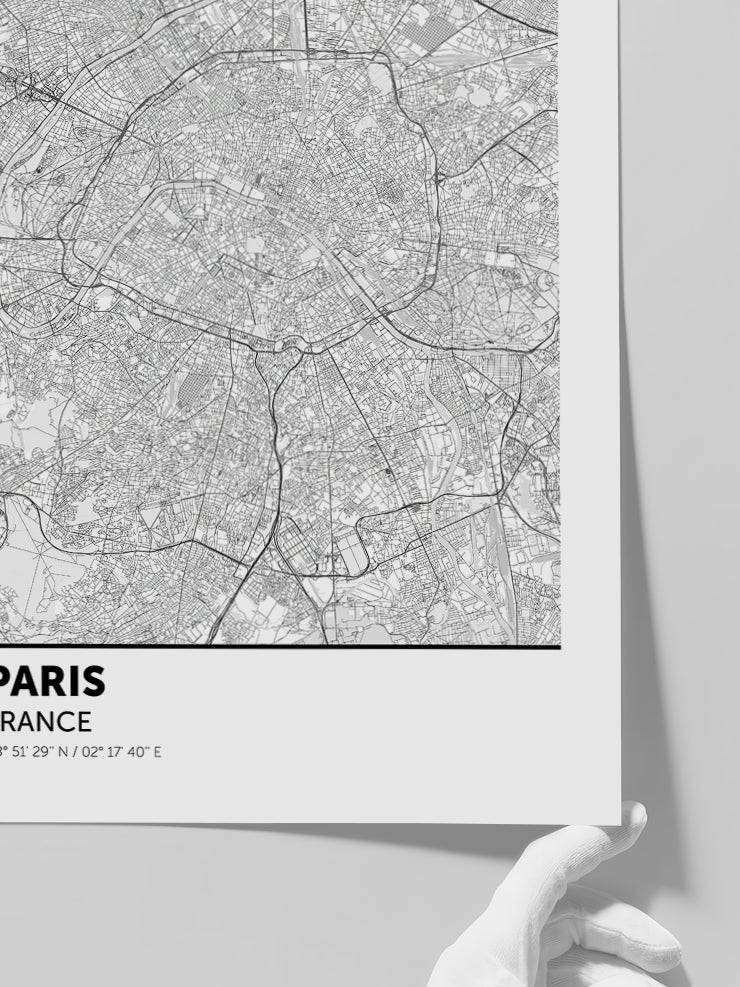 Paris Haritası - Art Print Poster