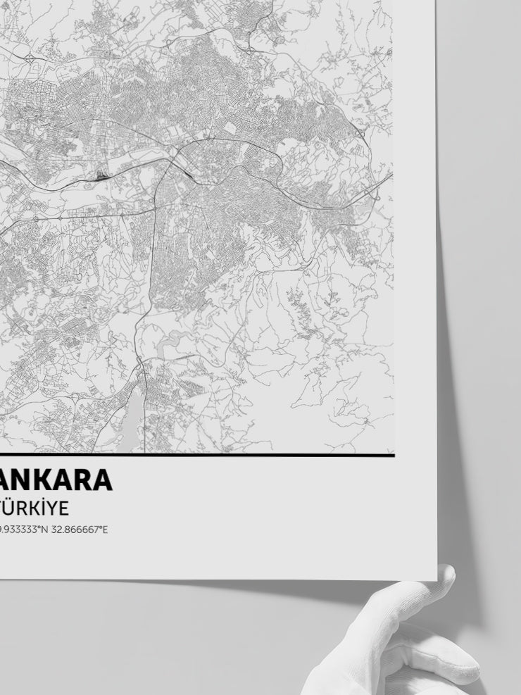 Ankara Haritası - Art Print Poster