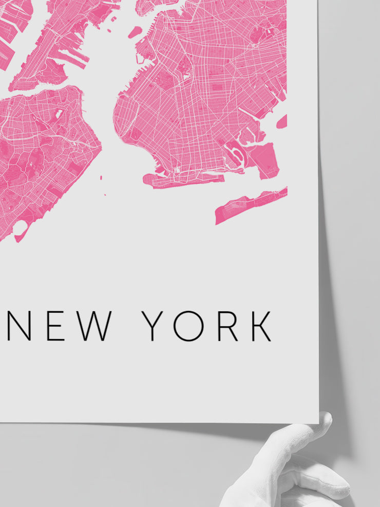 New York Pembe Hari̇ta - Art Print Poster