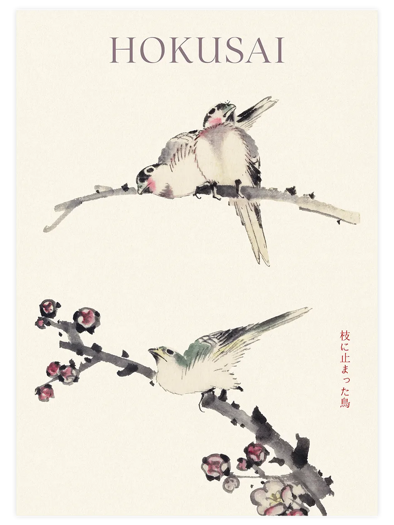Hokusai Birds and Blossom poster