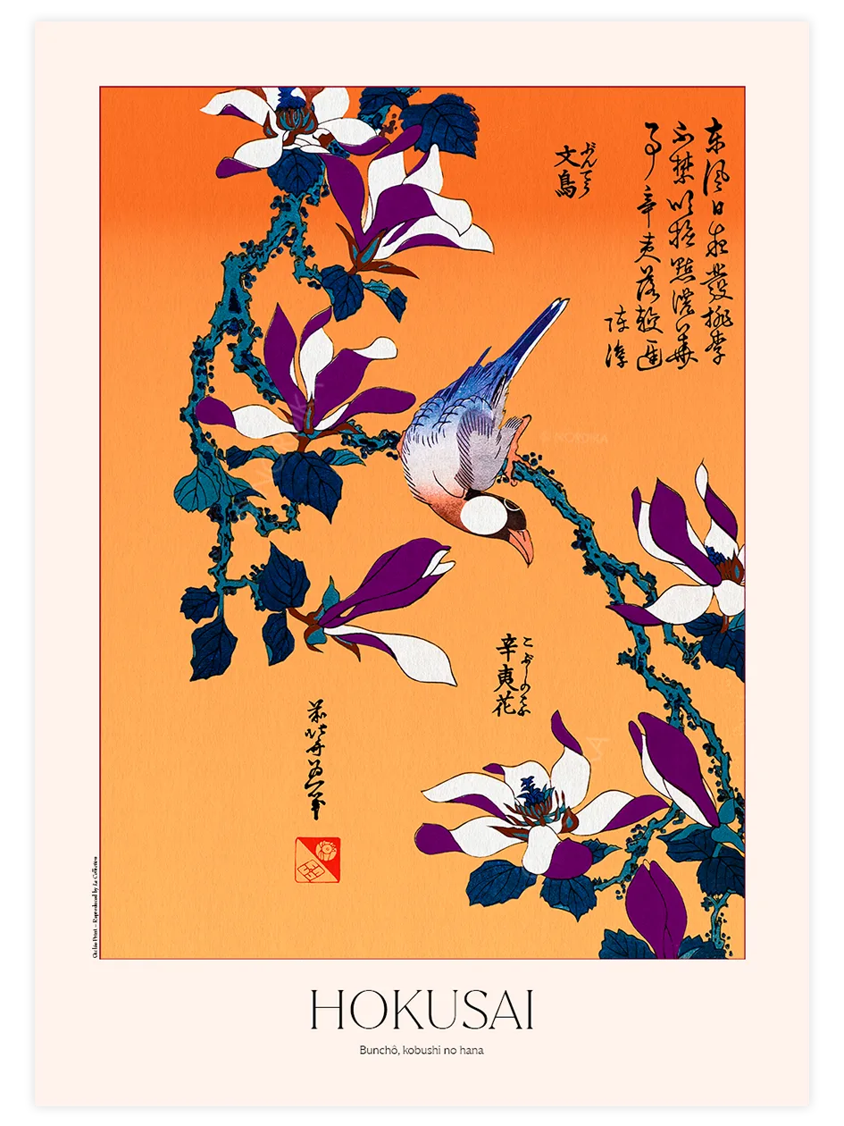 Hokusai, Buncho Kobushi no Hana poster