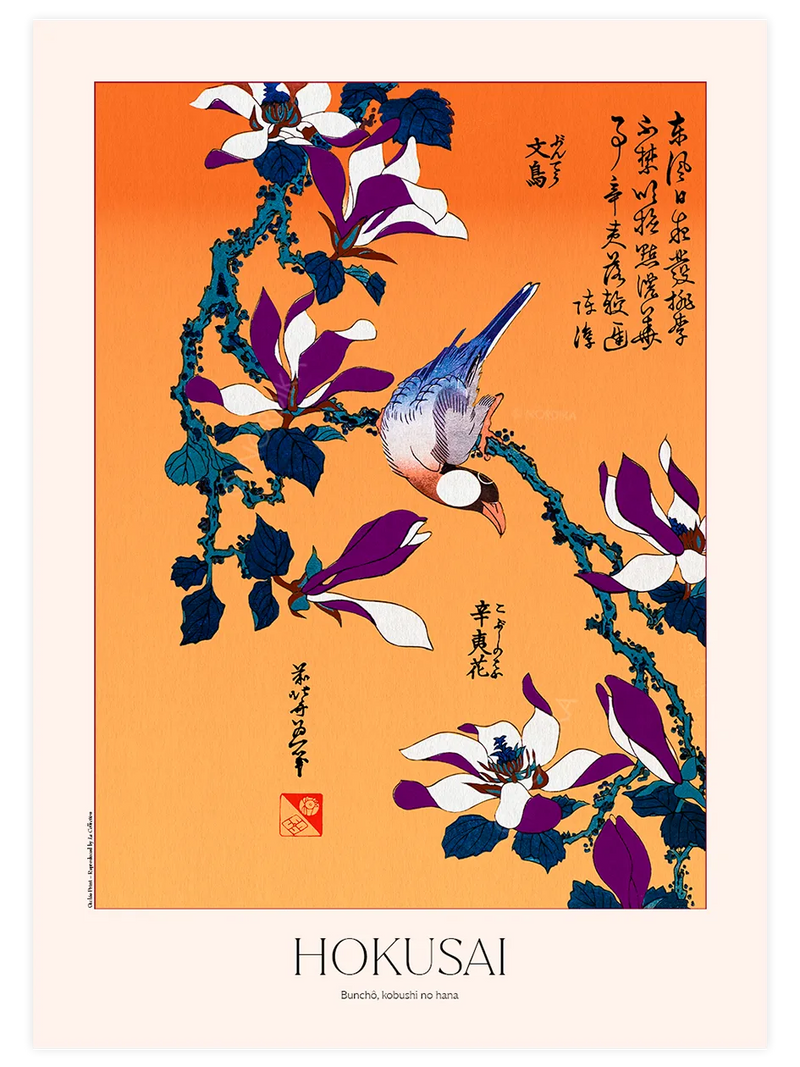 Hokusai, Buncho Kobushi no Hana poster