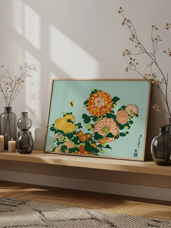 Hokusai, Chrysanthemums and Horsefly tablo