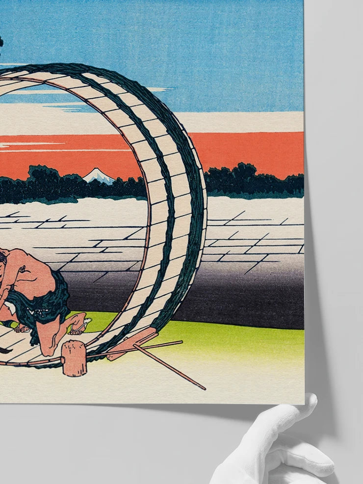 Hokusai, Fujimigahara in Owari Province - Art Print Poster