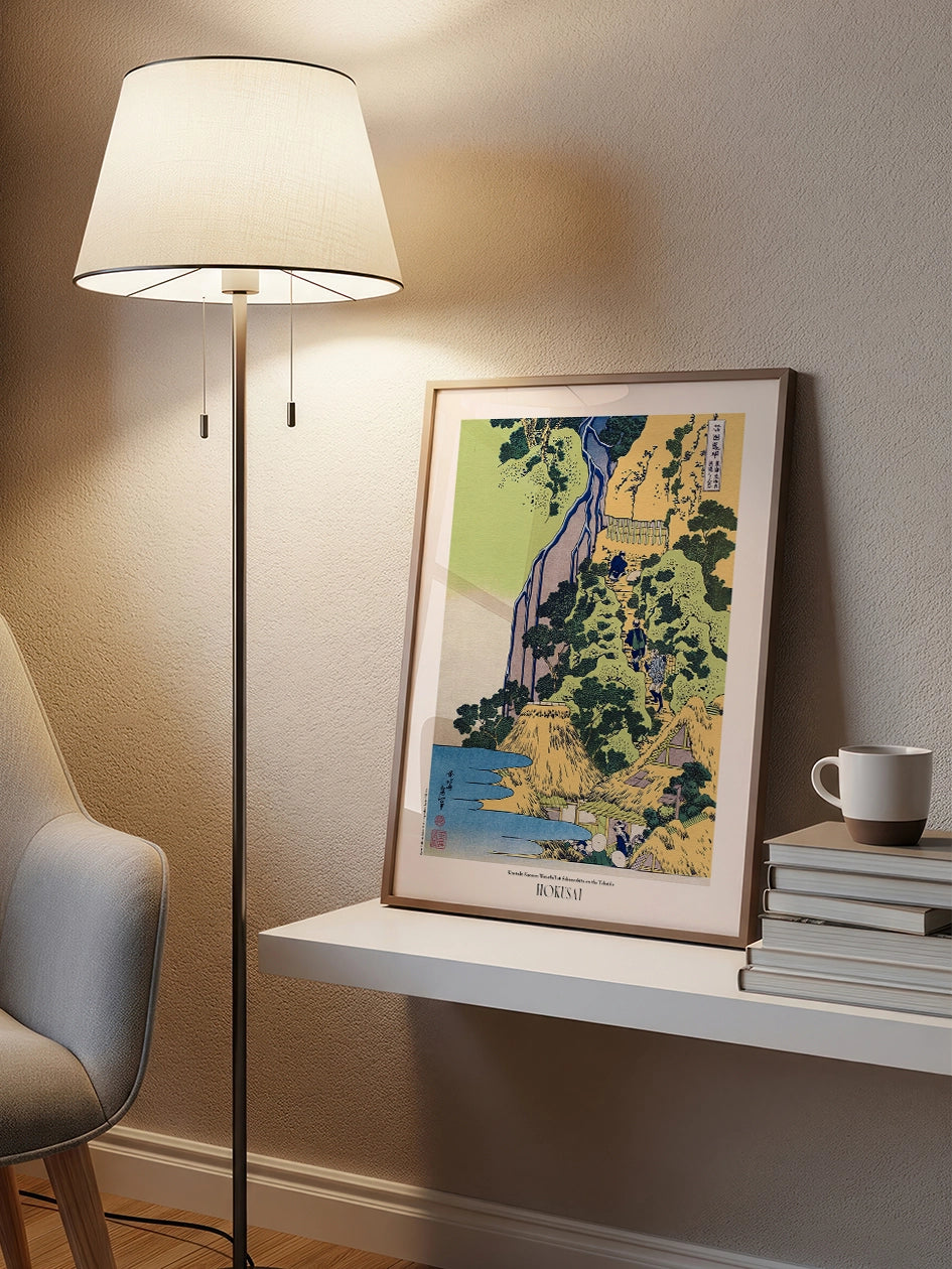 Hokusai, Kiyotaki Kannon Waterfall - Art Print Poster