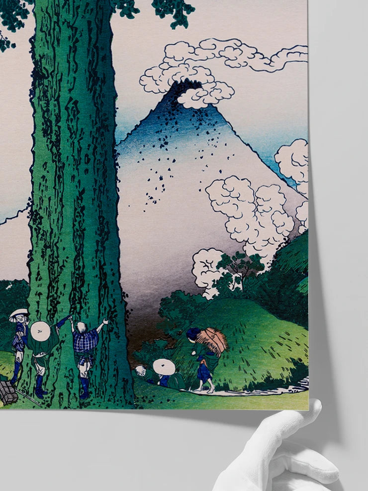 Hokusai, Mishima Pass in Kai Province - Art Print Poster