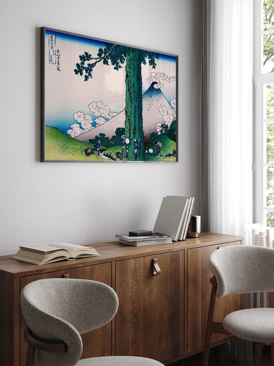Hokusai, Mishima Pass in Kai Province - Art Print Poster