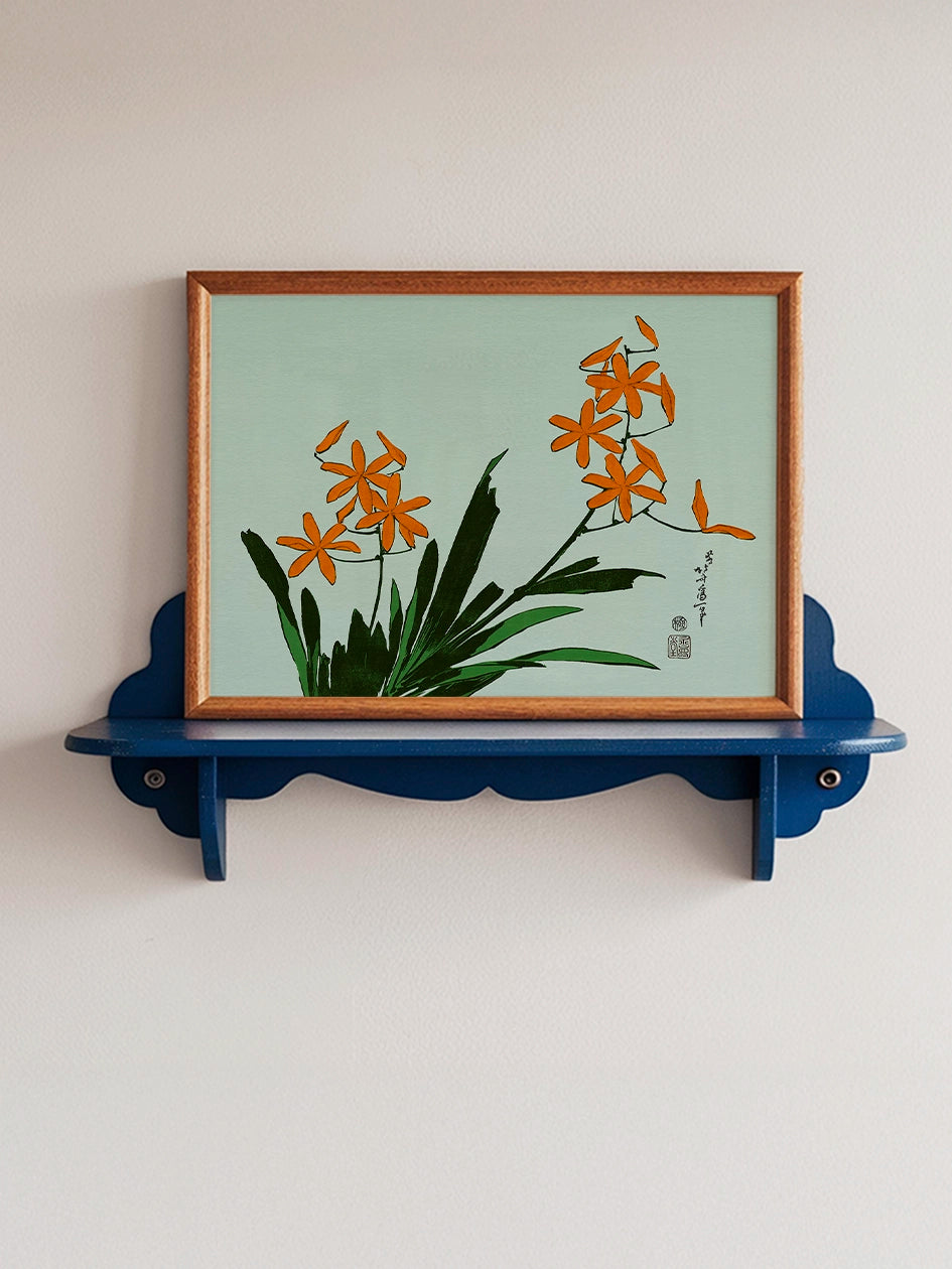 Hokusai Orange Orchids tablo
