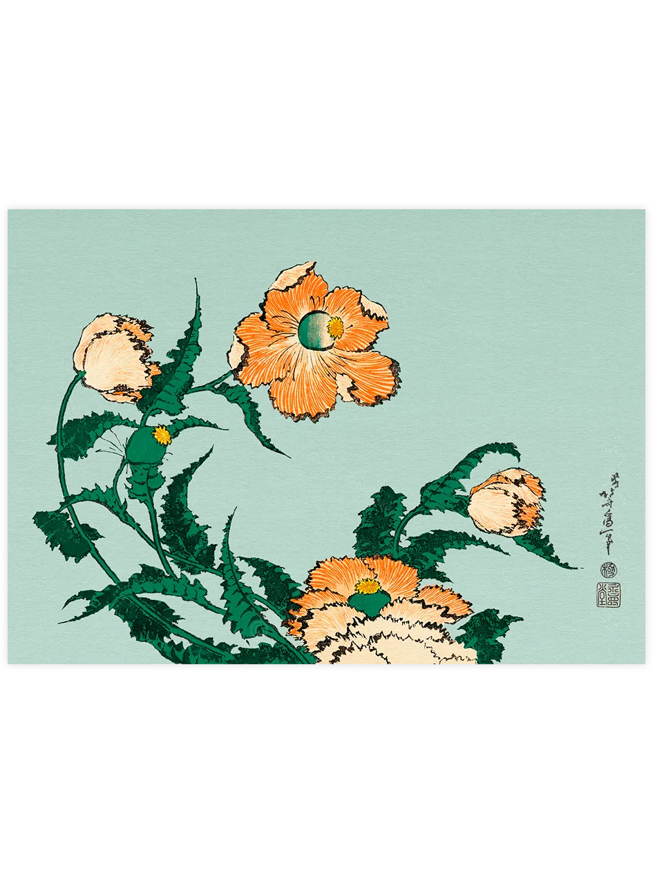 Hokusai Poppies poster