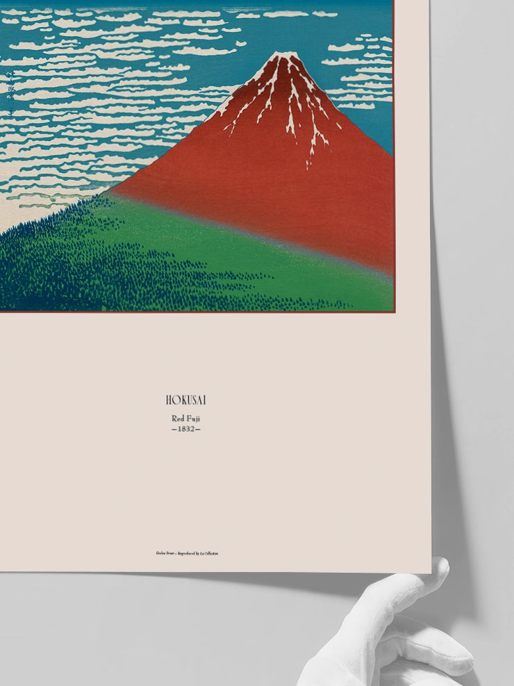 Hokusai, Red Fuji - Art Print Poster