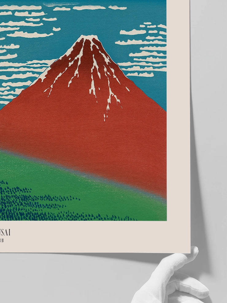 Hokusai, Red Fuji - Art Print Poster