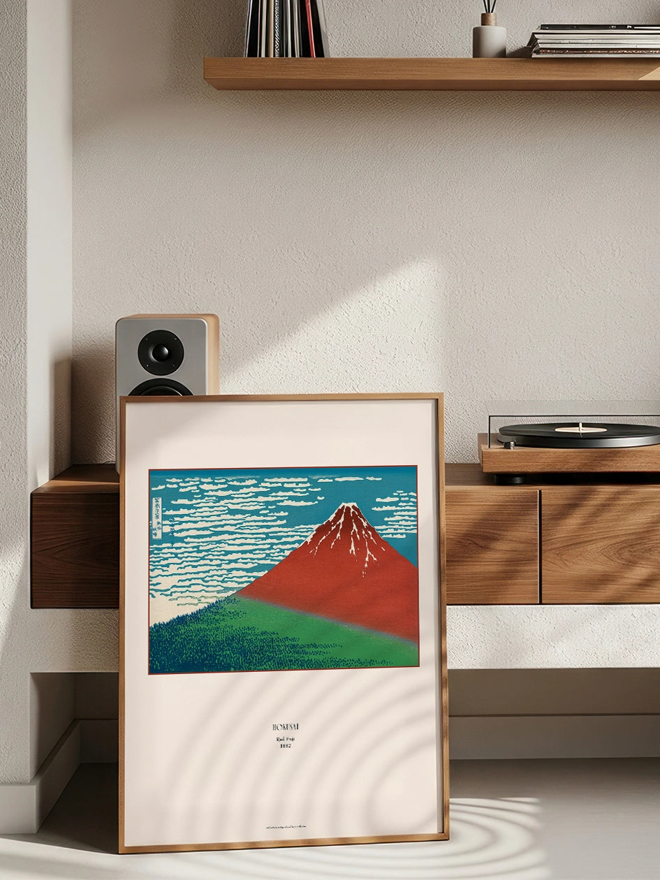 Hokusai, Red Fuji - Art Print Poster