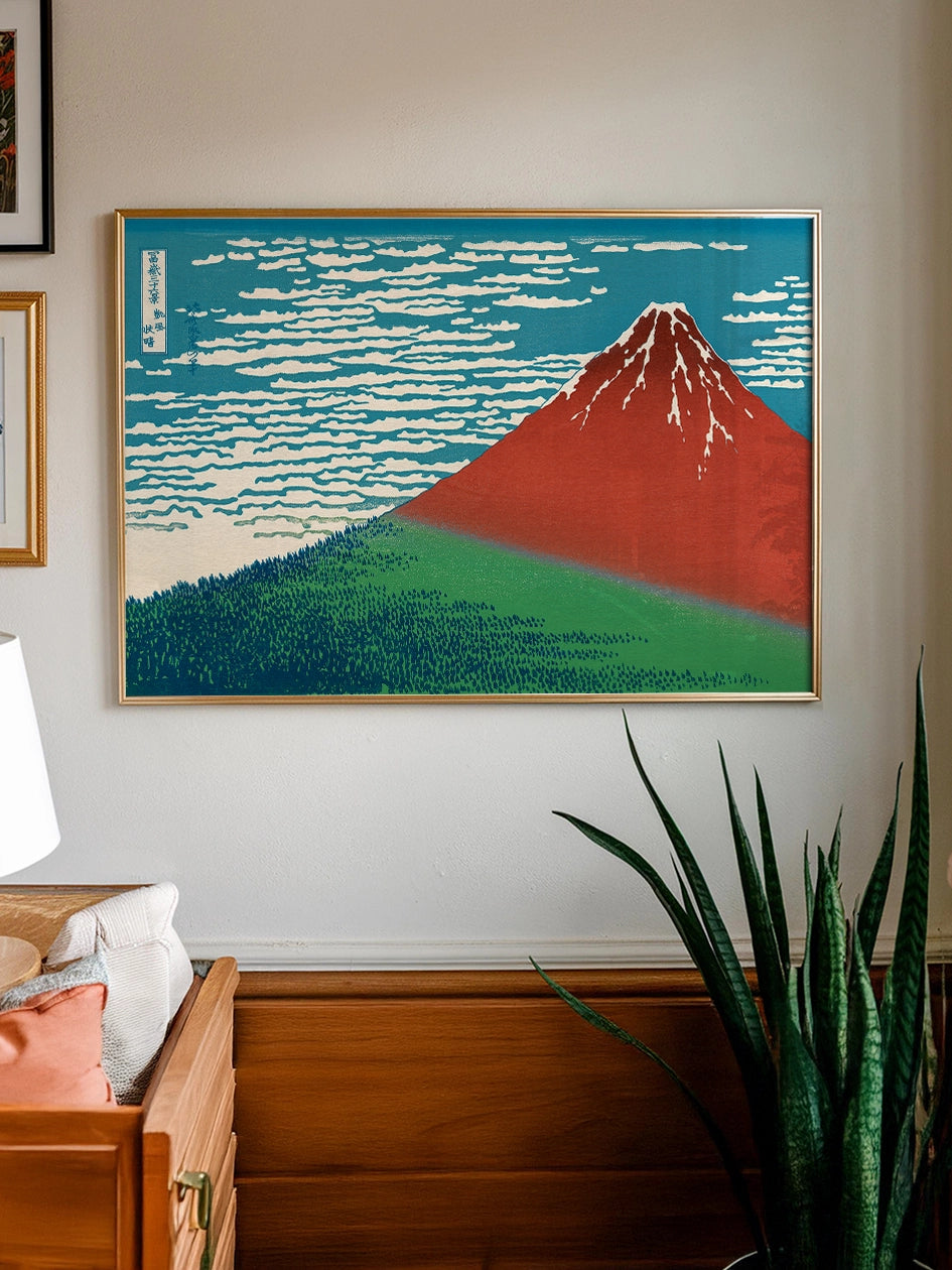 Hokusai, Red Fuji - Art Print Poster