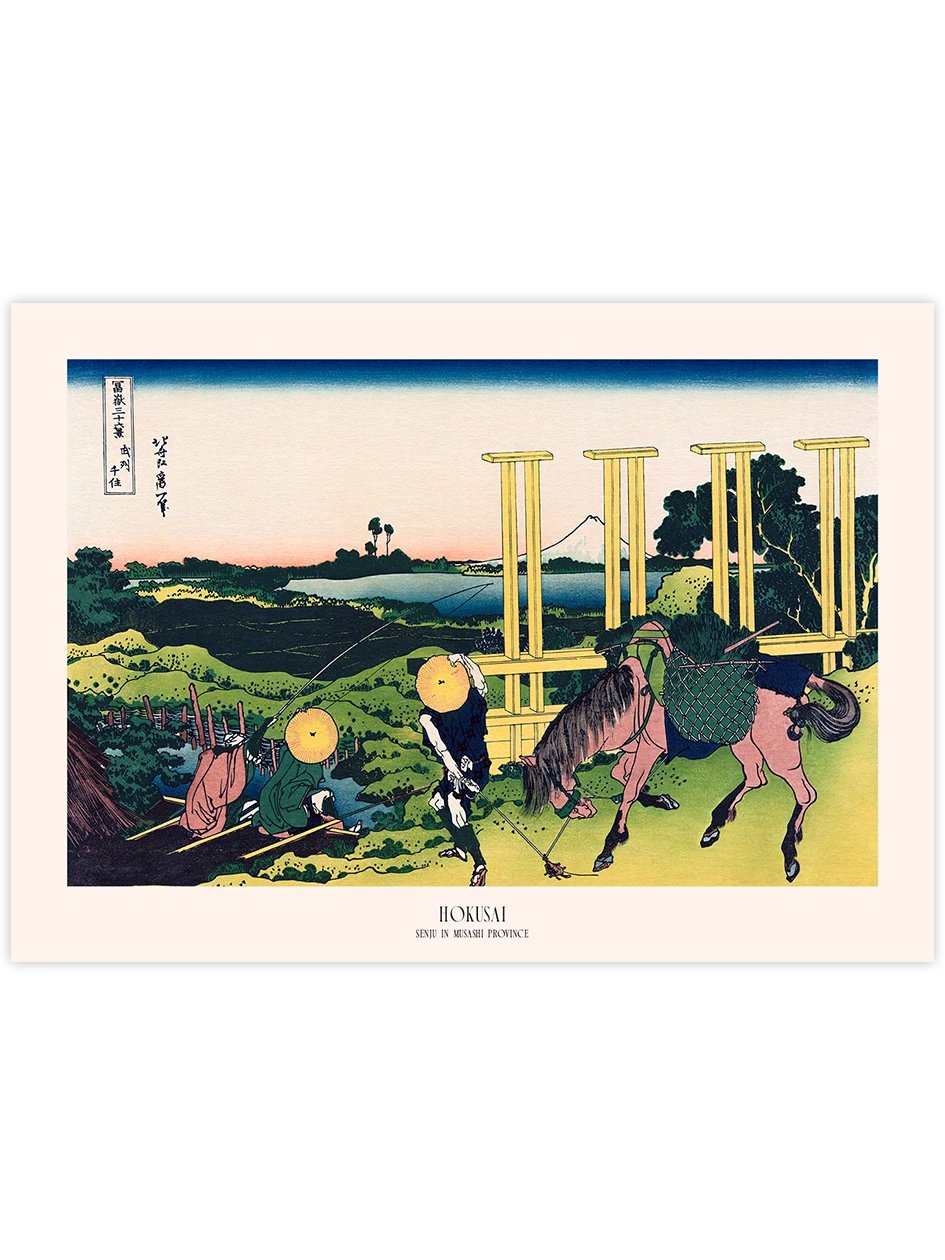 Hokusai, Senju in Musashi Province - Art Print Ünlü Ressamlar Poster