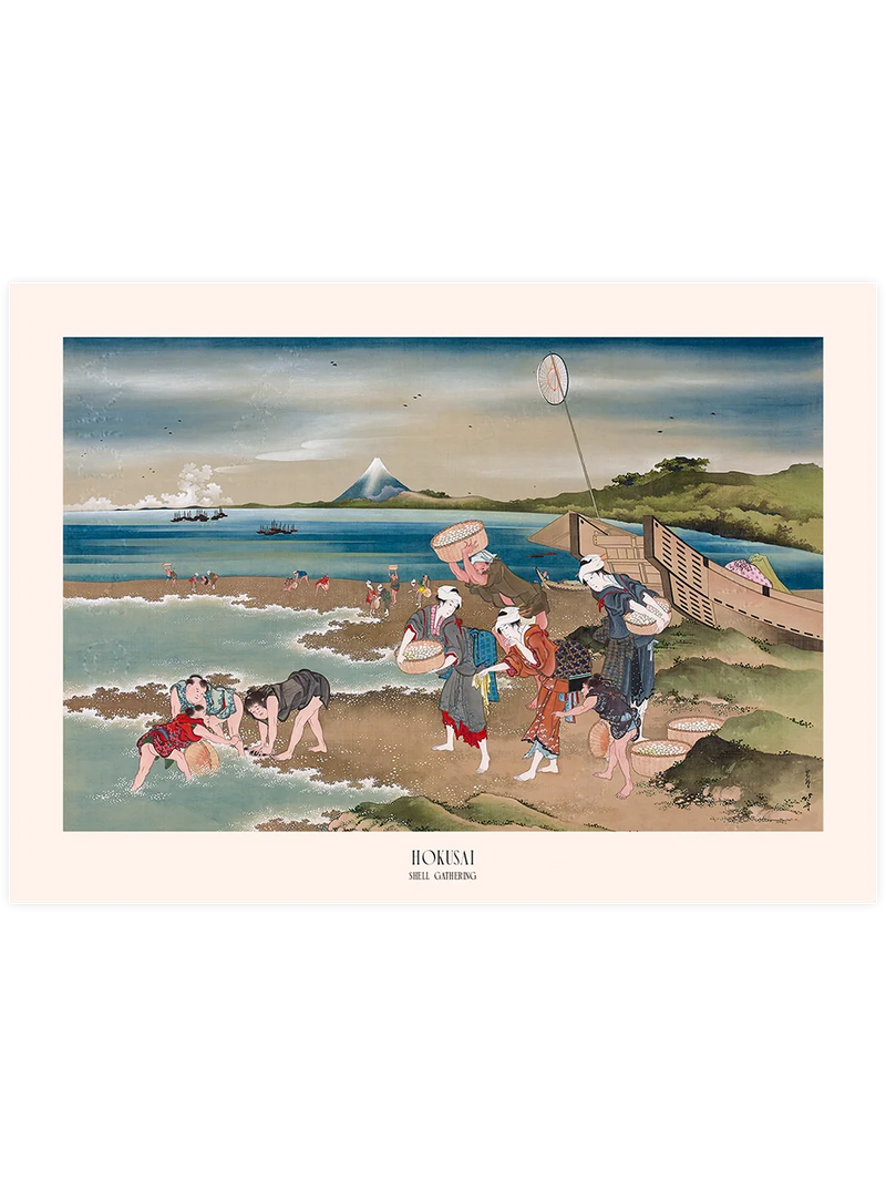 Hokusai, Shell Gathering - Art Print Ünlü Ressamlar Poster