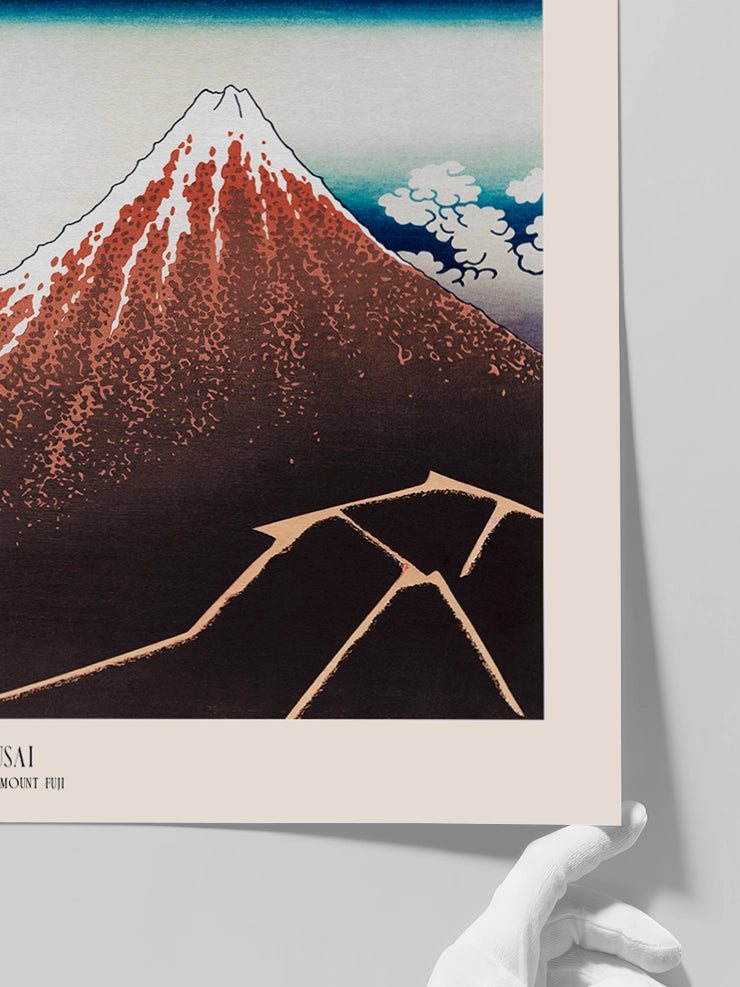 Hokusai, Storm below Mount Fuji - Art Print Poster