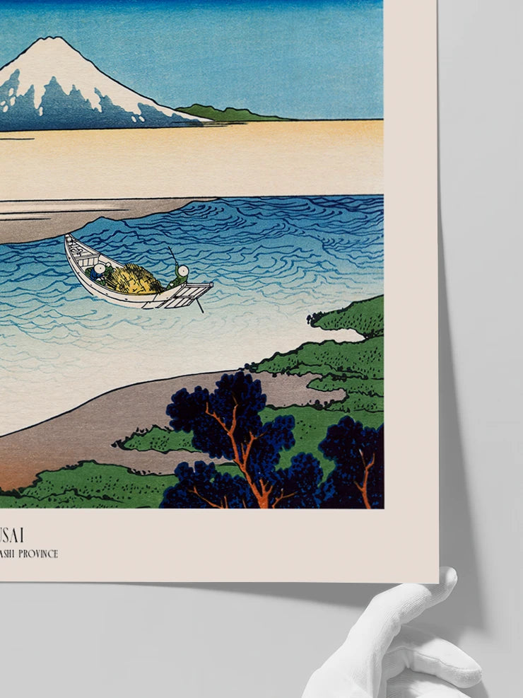 Hokusai, Tama River in Musashi Province - Art Print Poster