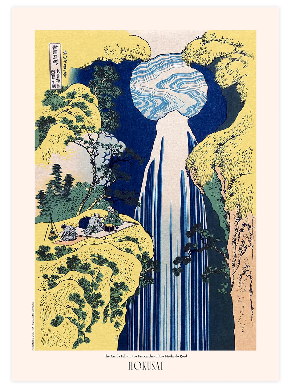 Hokusai, The Amida Falls in the Far Reaches - Art Print Ünlü Ressamlar Poster