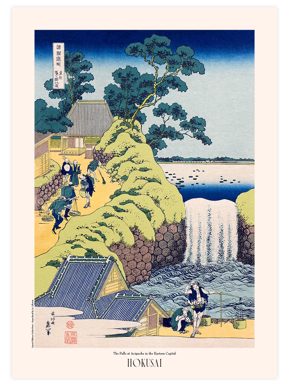 Hokusai, The Falls at Aoigayoka - Art Print Ünlü Ressamlar Poster