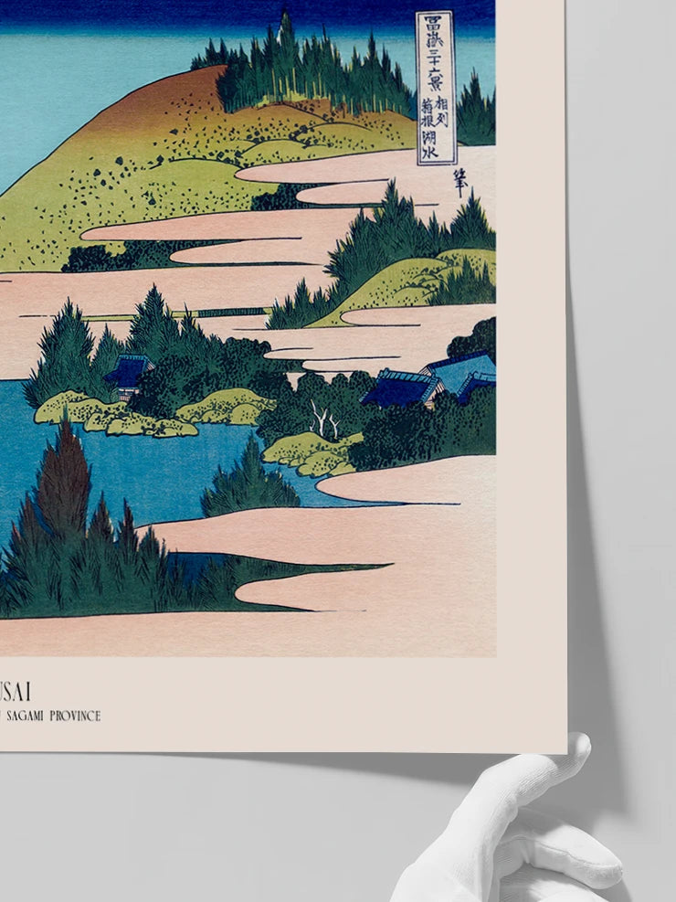 Hokusai, The Lake at Hakone - Art Print Poster