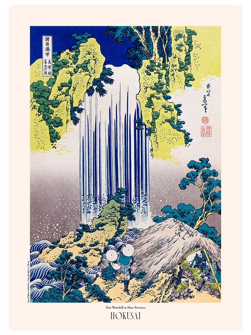 Hokusai, Yoro Waterfall in Mino Province - Art Print Ünlü Ressamlar Poster