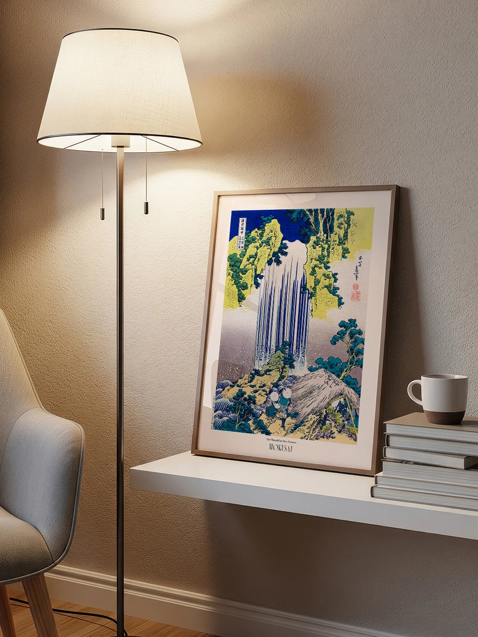 Hokusai, Yoro Waterfall in Mino Province - Art Print Poster
