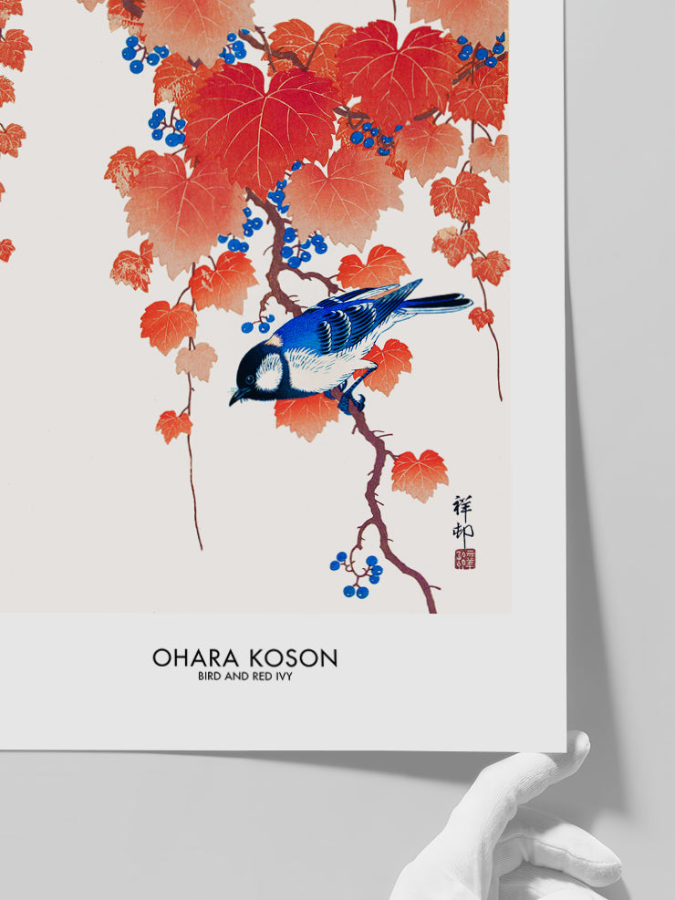 Ohara Koson Bird And Red Ivy - Art Print Poster
