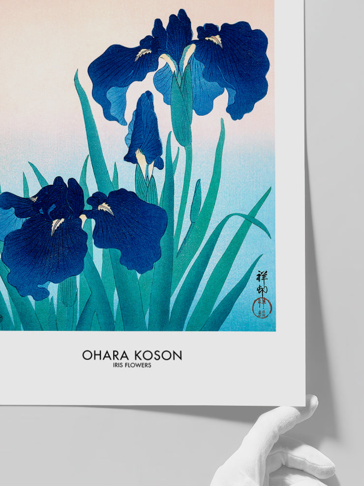 Ohara Koson Iris Flowers - Art Print Poster