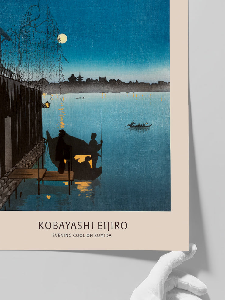 Kobayashi Evening Cool on Sumida - Art Print Poster