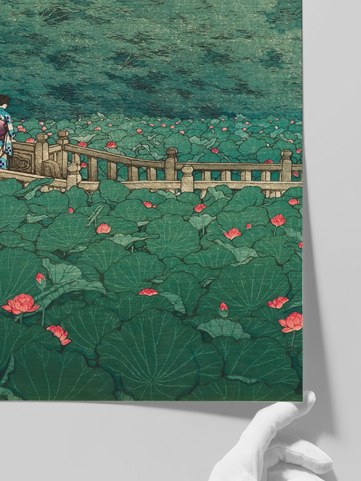 Kawase The Pond at Benten Shrine in Shiba - Art Print Poster