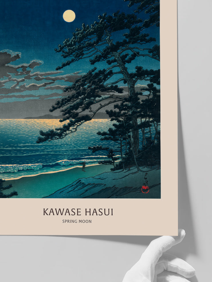 Kawase Spring Moon at Ninomiya Beach - Art Print Poster