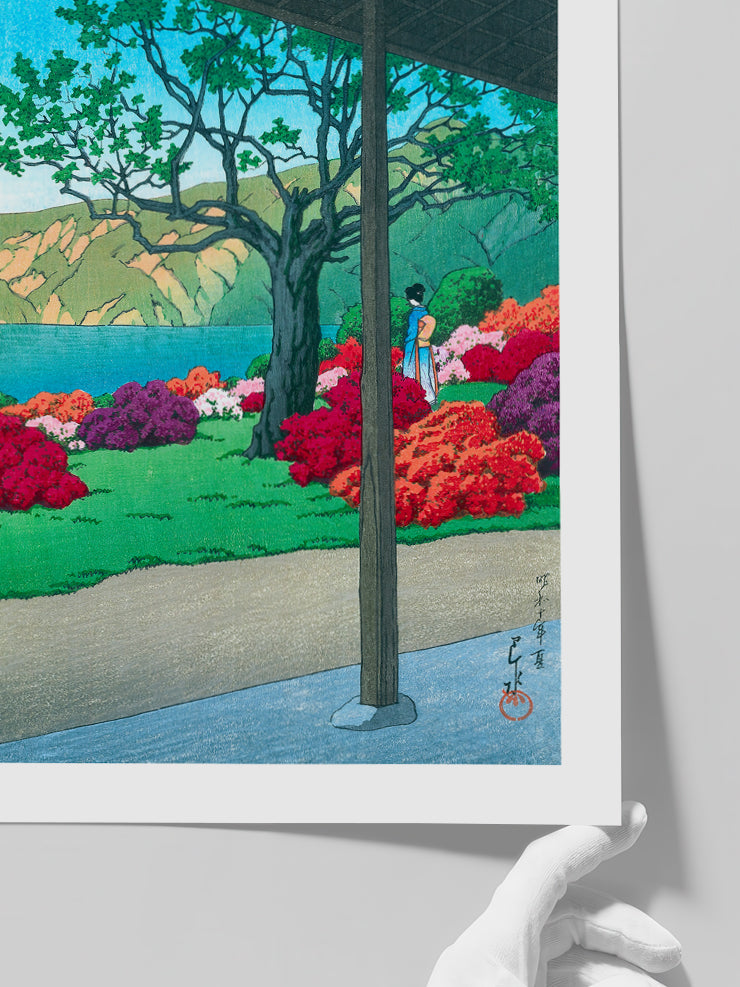 Kawase View of an Azalea Garden - Art Print Poster