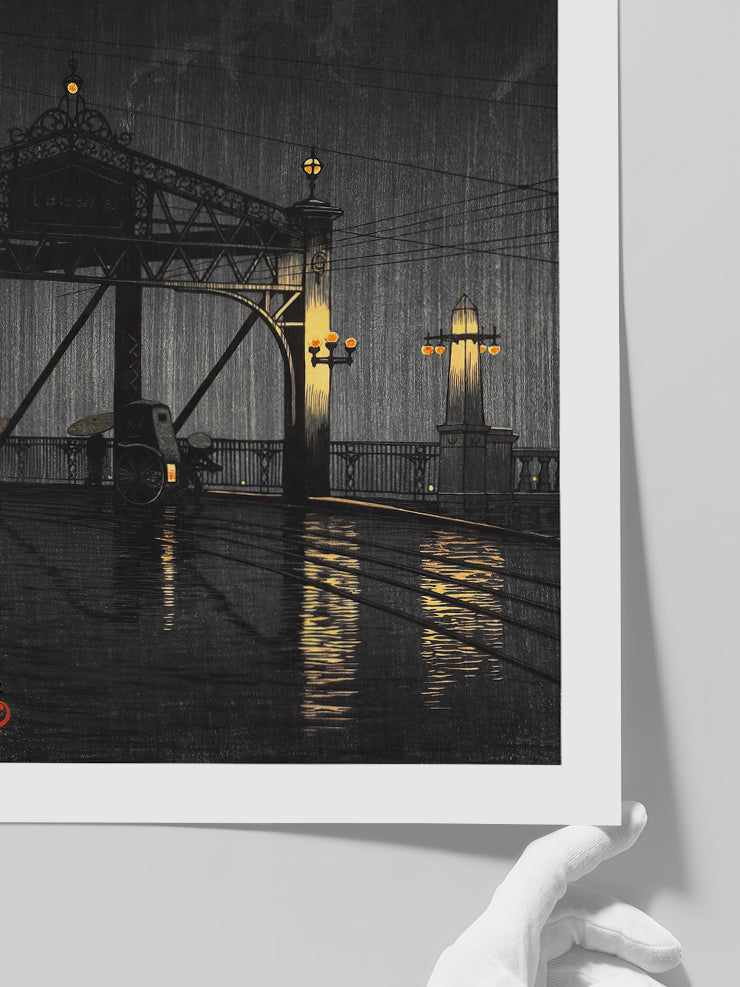 Kawase Shin Ohashi Bridge - Art Print Poster