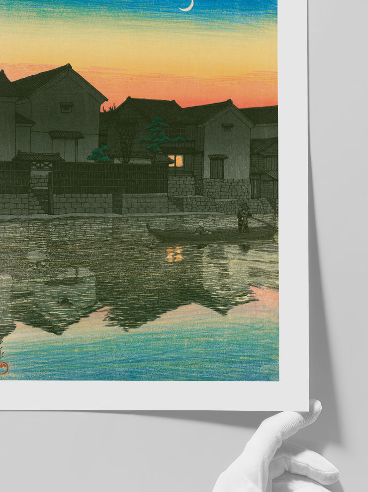 Kawase Crescent Moon at Matsue in Izumo - Art Print Poster