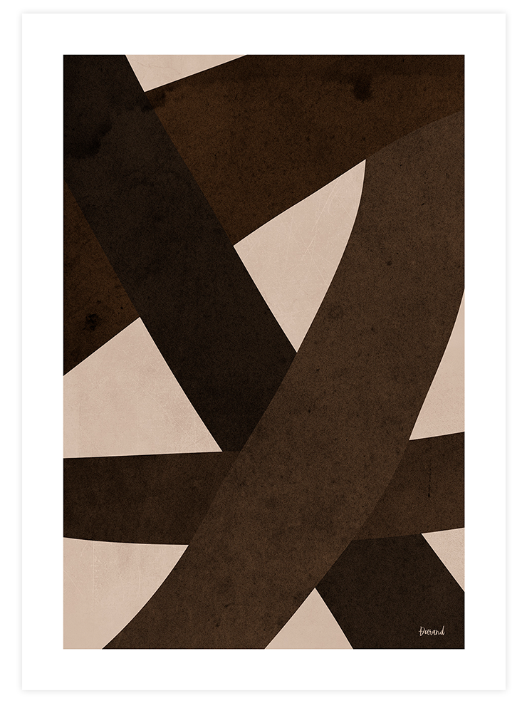Brown Shapes N3 - Art Print Sanatsal Poster