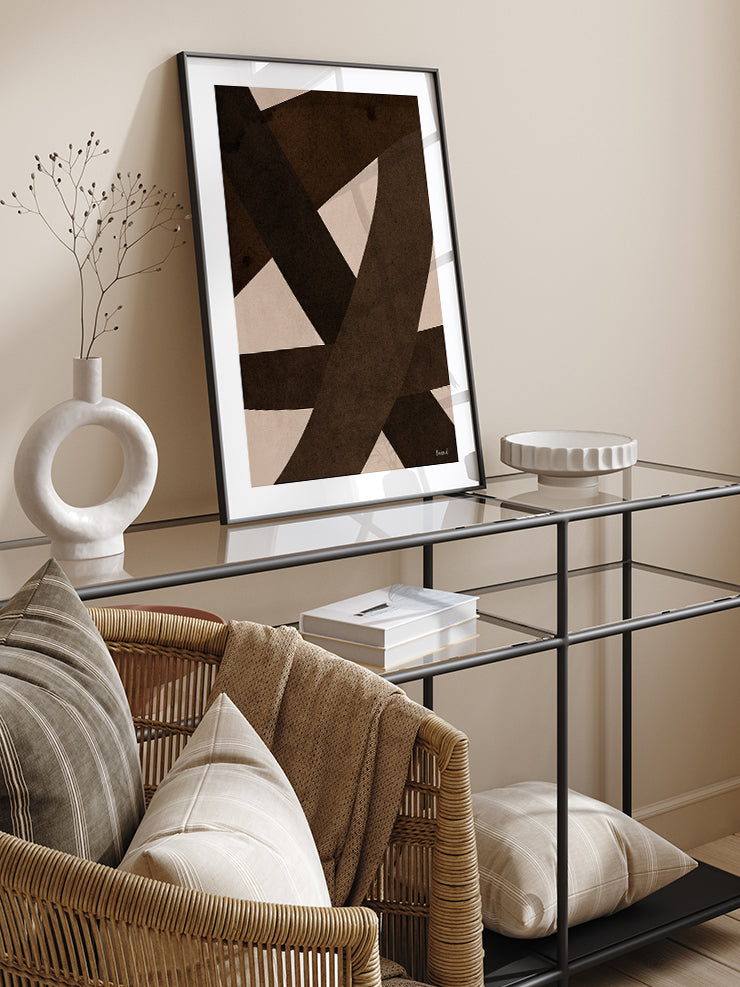 Brown Shapes N3 - Art Print Poster