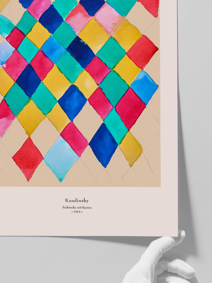 Kandinsky Farbstudie mit Rauten - Art Print Poster