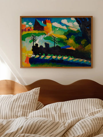 Kandinsky Murnau View with Railway and Castle - Art Print Kandinsky Murnau View with Railway and Castle - Art Print