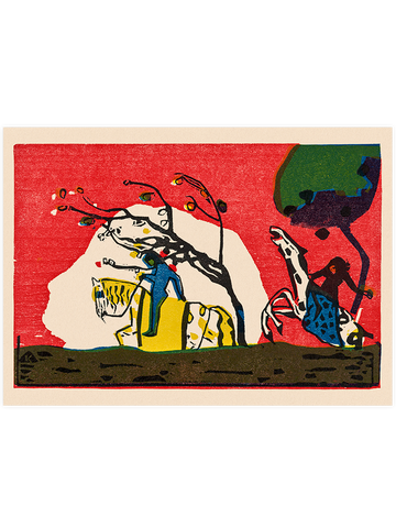 Kandinsky Two Riders against a Red Background - Art Print Kandinsky Two Riders against a Red Background - Art Print