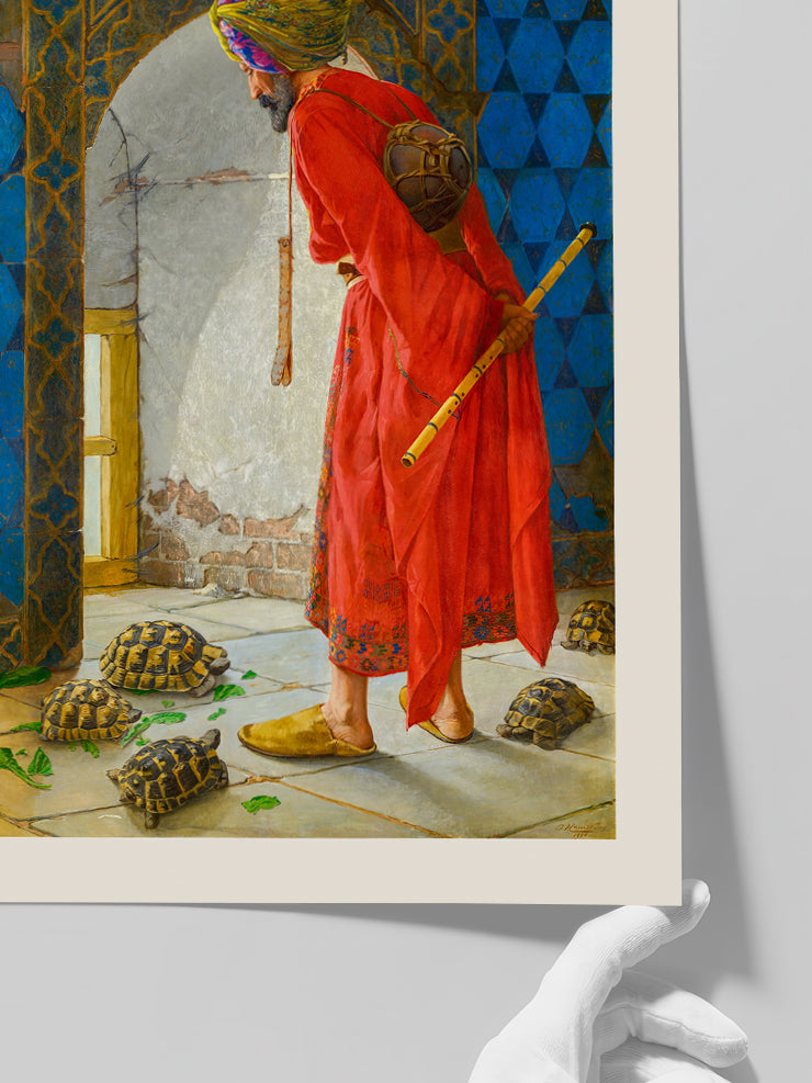 Osman Hamdi Bey Kaplumbağa Terbiyecisi - Art Print Poster