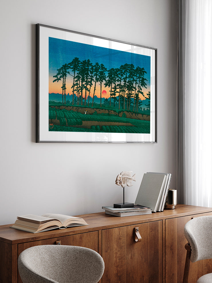 Kawase Sunset at Ichinokura, Ikegami - Art Print Poster
