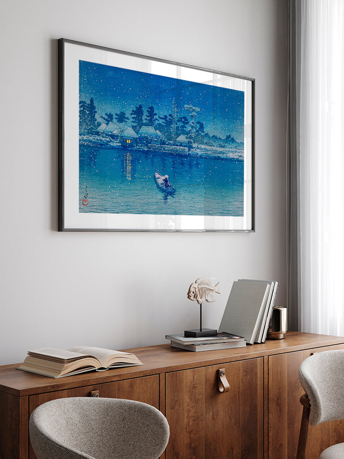 Kawase Ushibori in Snow - Art Print Poster