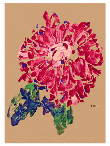 Egon Schiele Red Chrysanthemum - Art Print Egon Schiele Red Chrysanthemum - Art Print