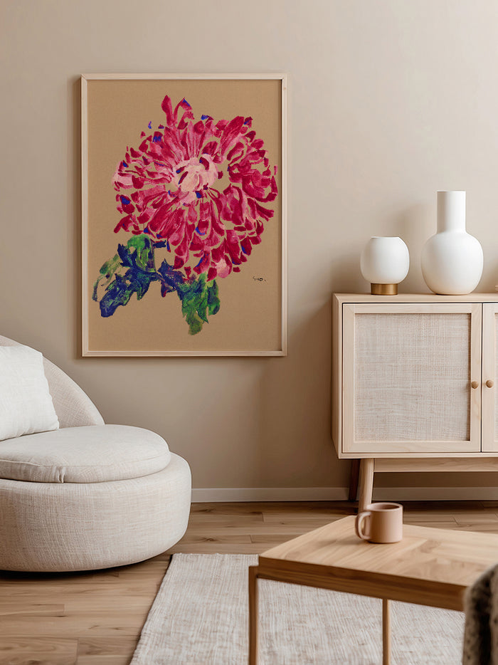 Egon Schiele Red Chrysanthemum - Art Print Poster