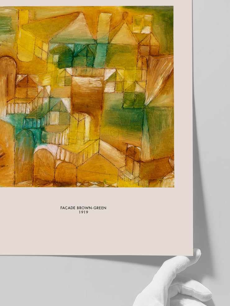 Klee Façade Brown Green - Art Print Poster