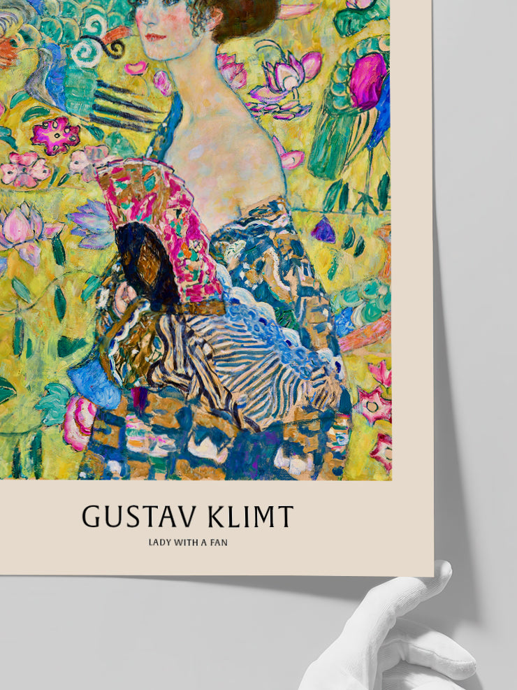 Gustav Klimt Woman With Fan - Art Print Poster