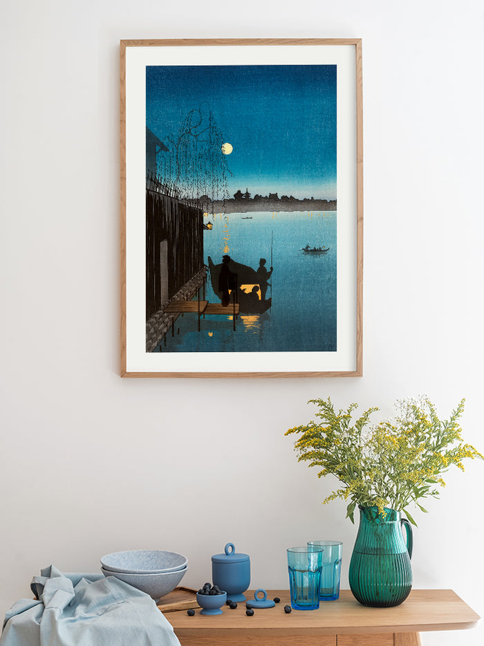 Kobayashi Evening Cool On Sumida - Art Print Poster