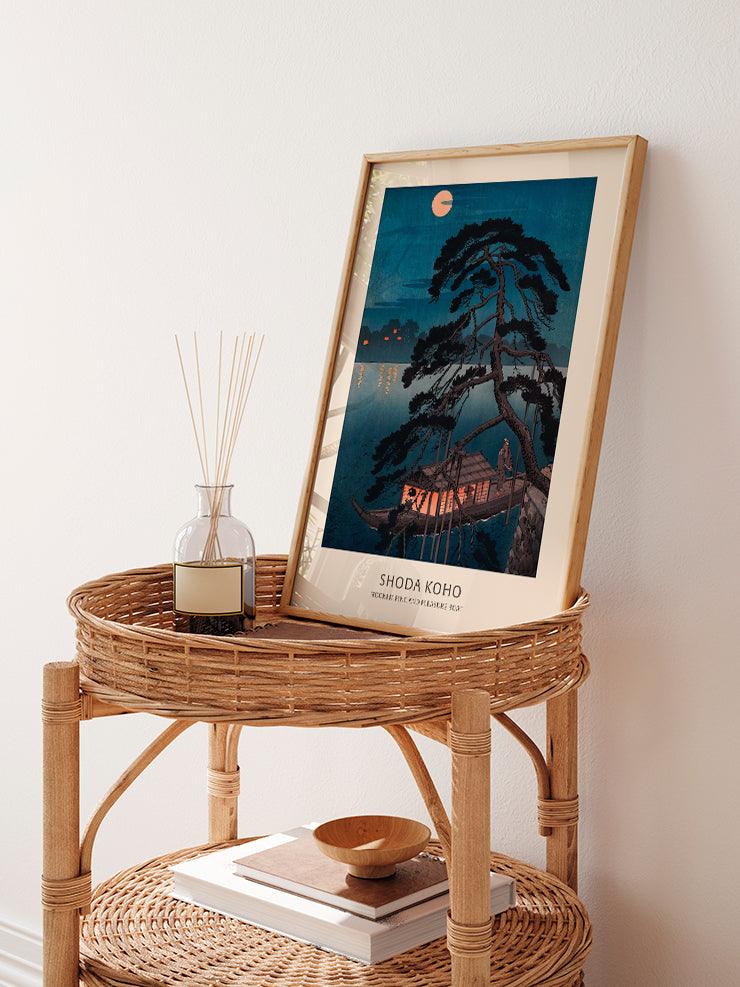 Koho Shoda Moonlit Pine & Pleasure Boat - Art Print Poster