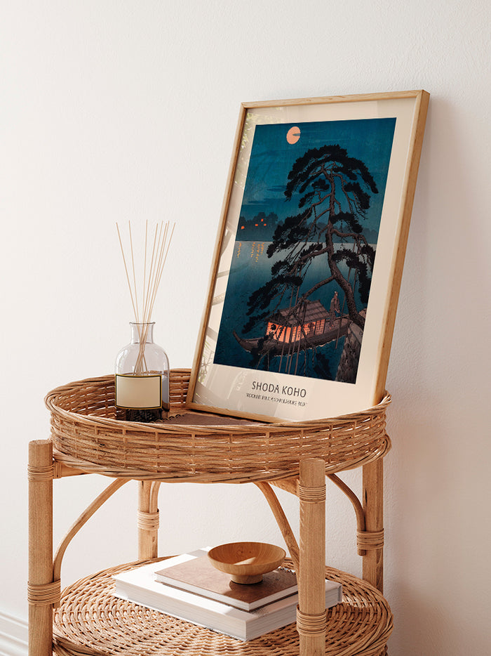 Koho Shoda Moonlit Pine & Pleasure Boat - Art Print Poster